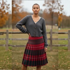 Vintage Pendleton Turnabout Wool Plaid Skirt Womens Size XS